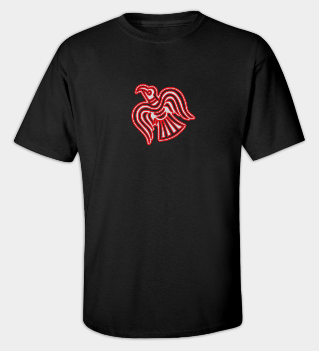 Camiseta bordada Motivo do Corvo Viking